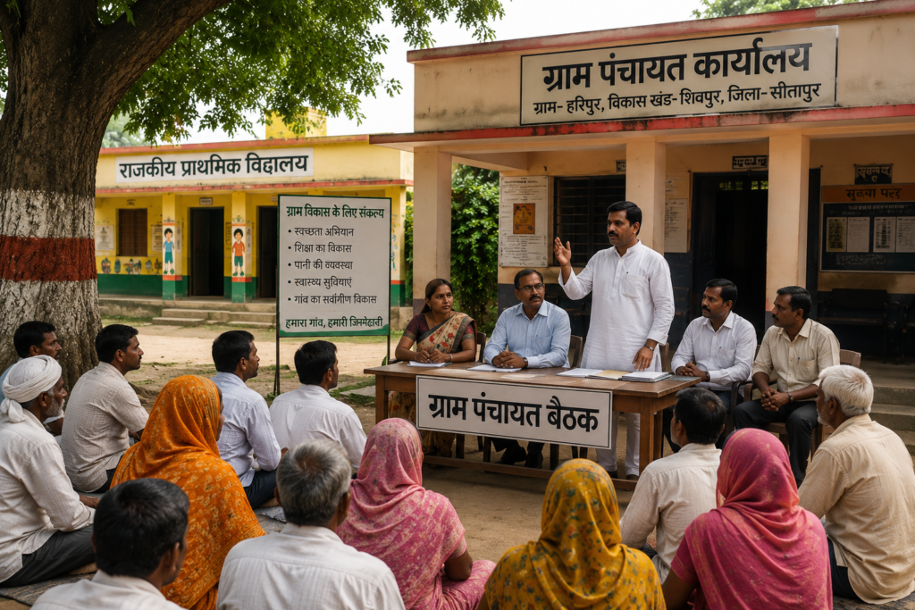 Sarpanch Challenge ग्राम पंचायत बैठक और सरकारी स्कूल अभियान