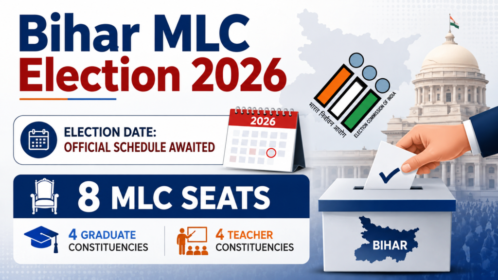 Bihar MLC Election 2026 – 8 MLC Seats, 4 Graduate and 4 Teacher Constituencies