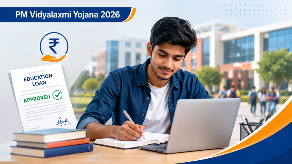 PM Vidyalaxmi Yojana 2026 education loan के साथ college student