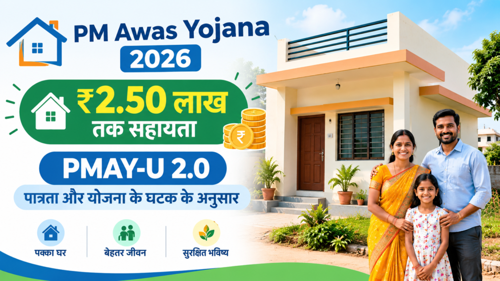 PM Awas Yojana 2026 में ₹2.50 लाख तक सहायता
